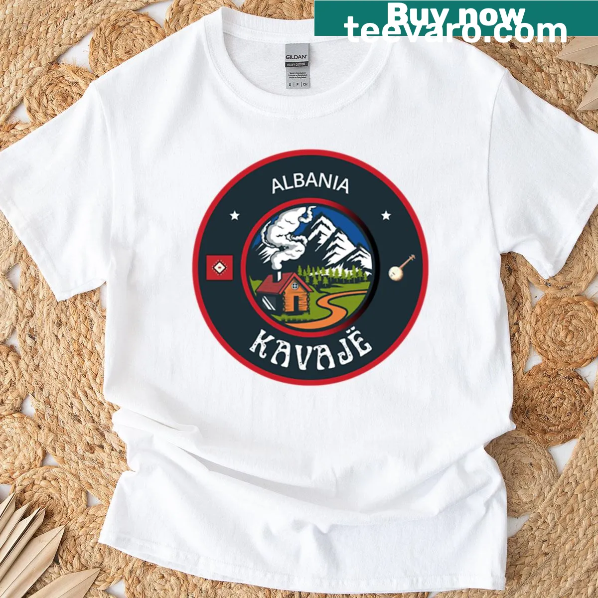 Oversized T-shirt featuring the Kavaje emblem — on a men's t-shirt