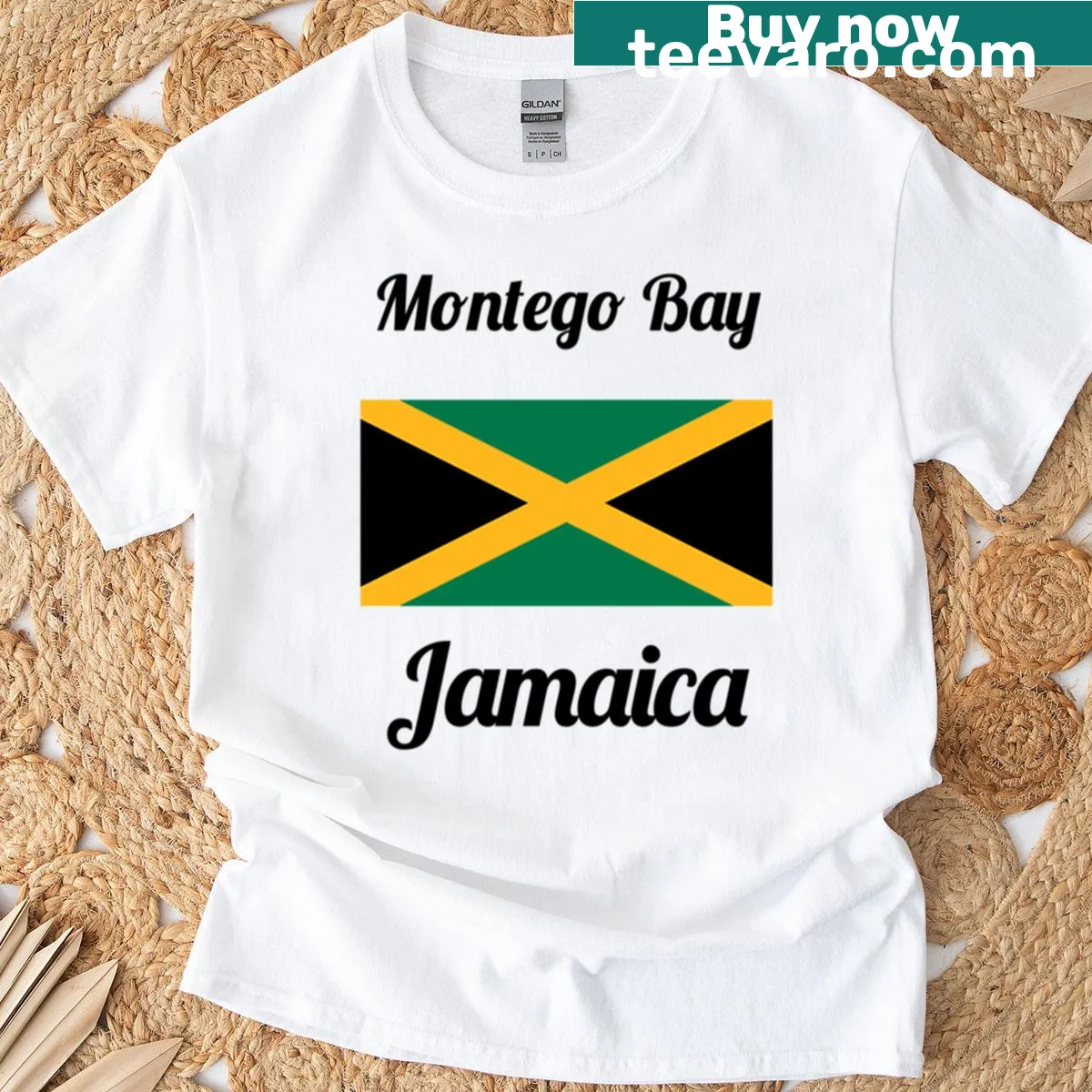Stylish tee with a print inspired by Montego Bay, Jamaica — on a men's t-shirt