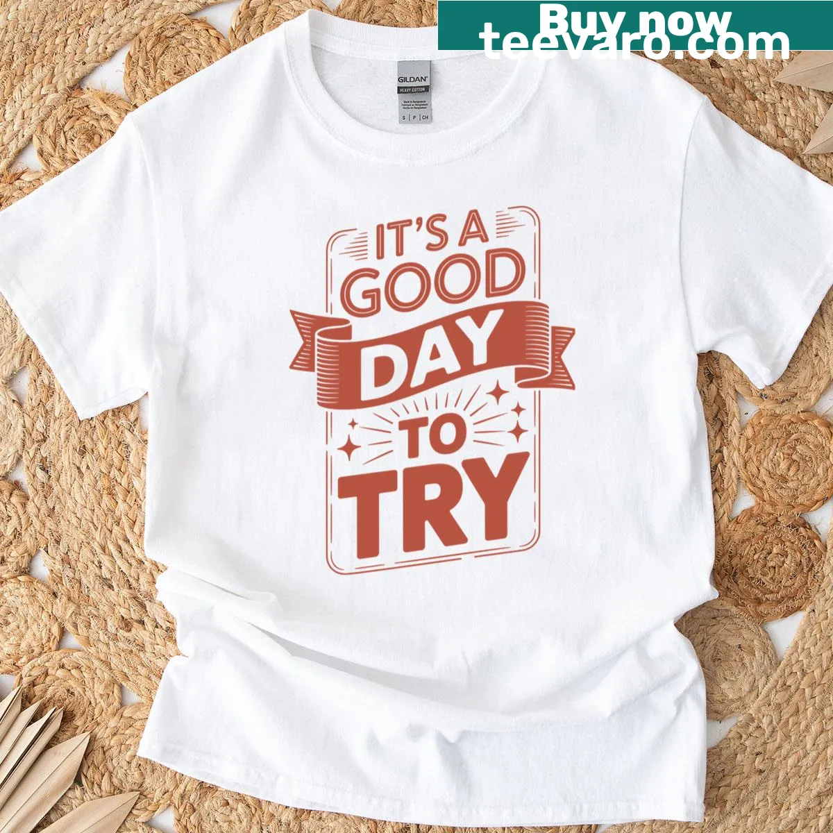 Motivational typography T-shirt with inspirational quote — on a men's t-shirt