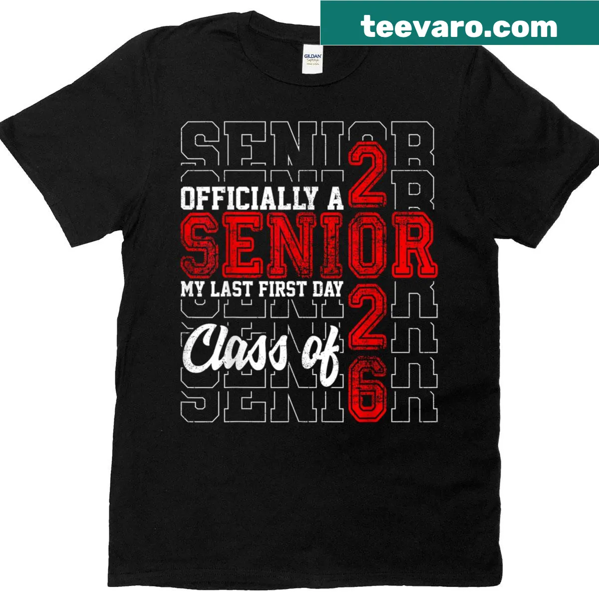 Class of 2026 T-shirt with bold typography for senior year — on a men's t-shirt