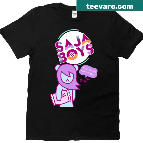 Kpop-themed shirt with mystery soda pop and demon hunters illustration