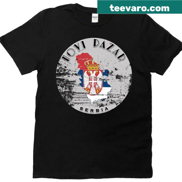 Oversized T-shirt featuring the Serbian flag in vintage style