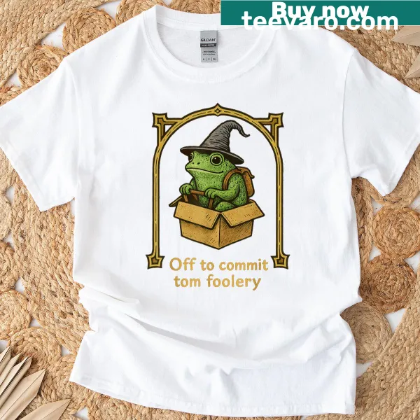 Kids t-shirt featuring a quirky frog wizard design