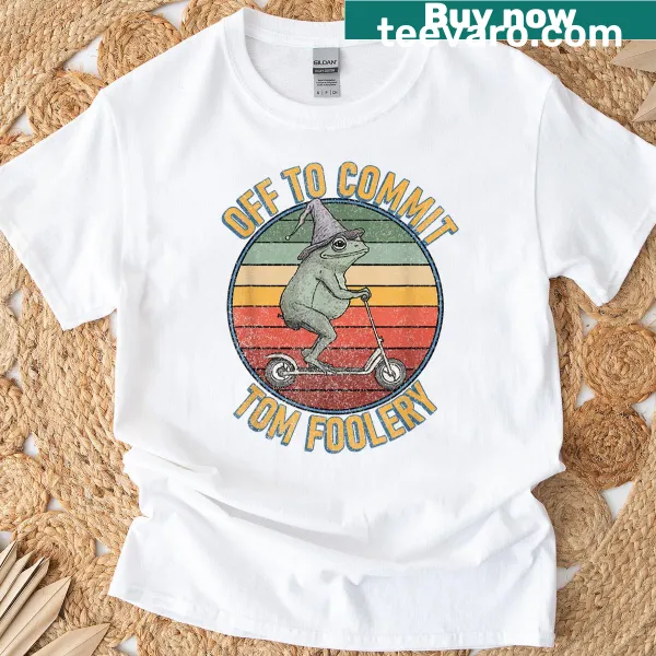 Cartoon frog wizard design on Tomfoolery T-shirt