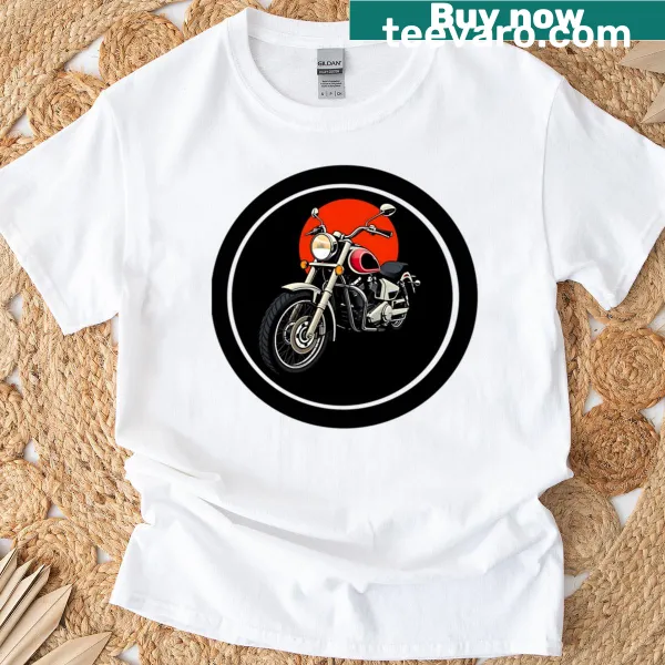 Vintage-style T-shirt featuring a retro motorcycle vector design