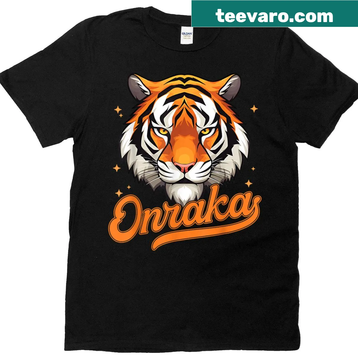 Onraka House Of Unity Tiger Team T-shirt with bold text — on a men's t-shirt