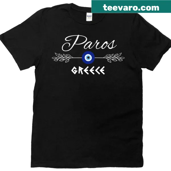 T-shirt with whimsical graphics inspired by Paros, Greece
