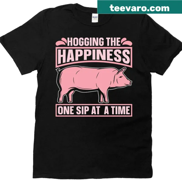 Typography T-shirt celebrating pig farming happiness