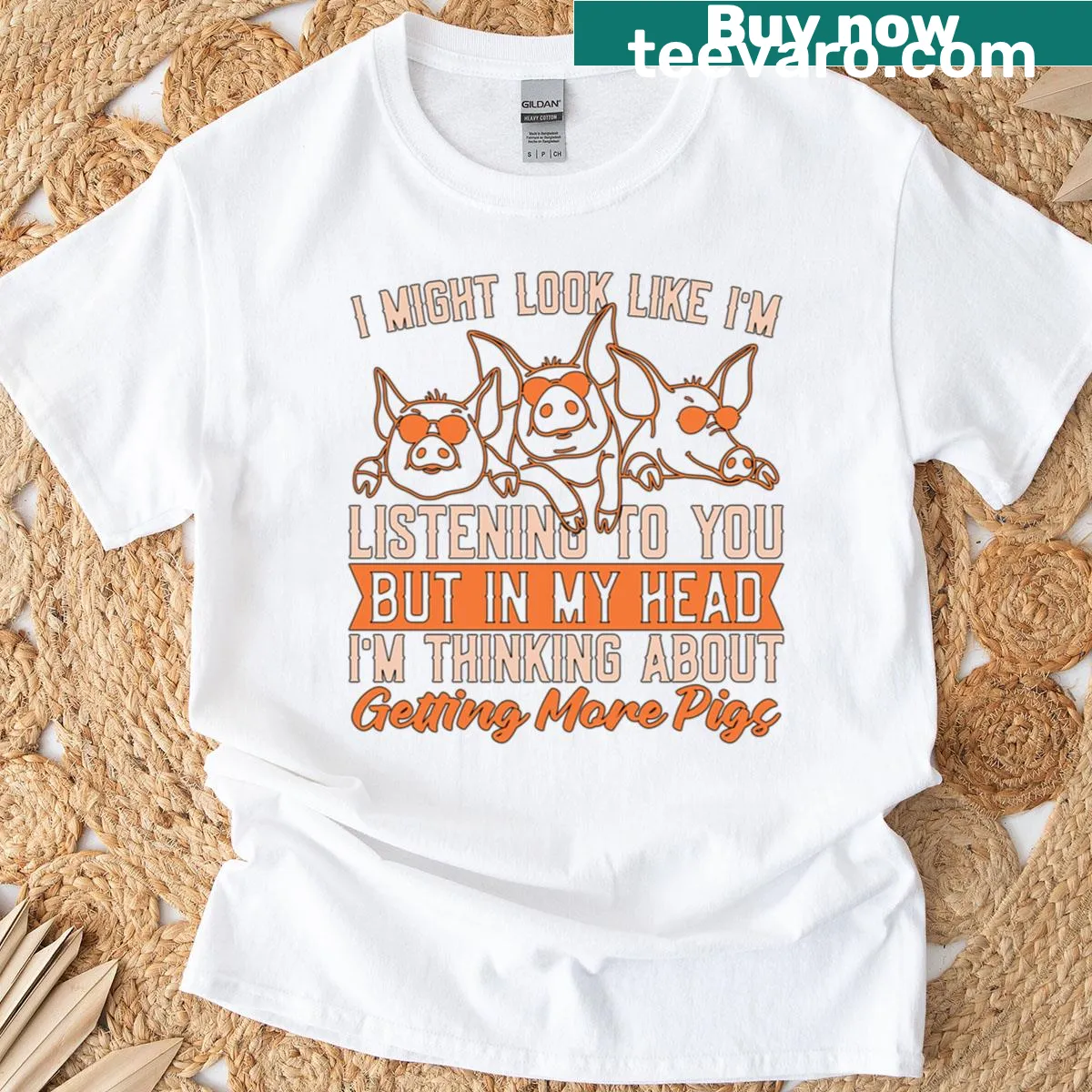 Vintage-style humorous t-shirt for pig farmers with sarcastic text — on a men's t-shirt
