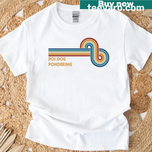 Illustrated shirt with a pondering dog and musical note design