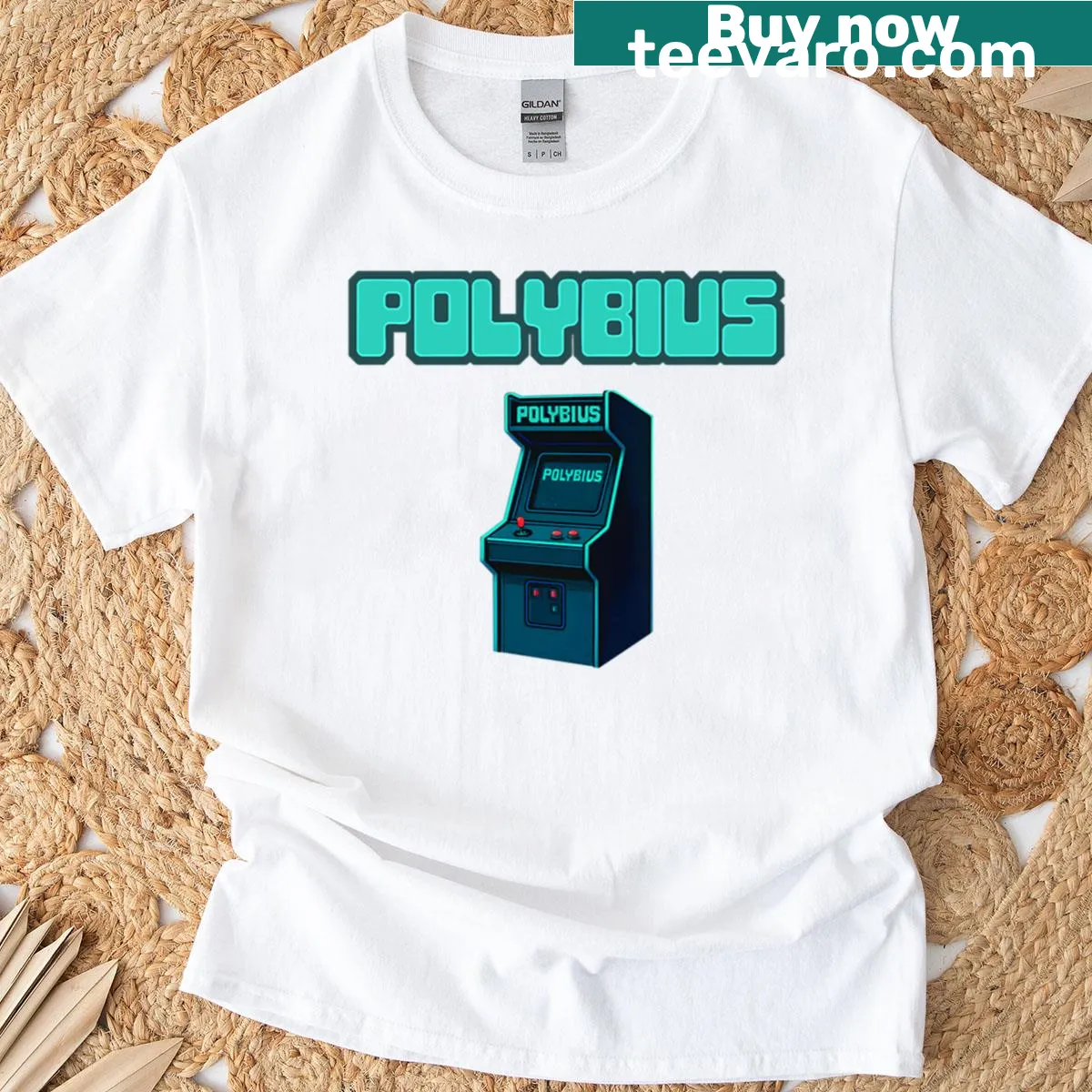 Retro design inspired by the Polybius arcade game — on a men's t-shirt