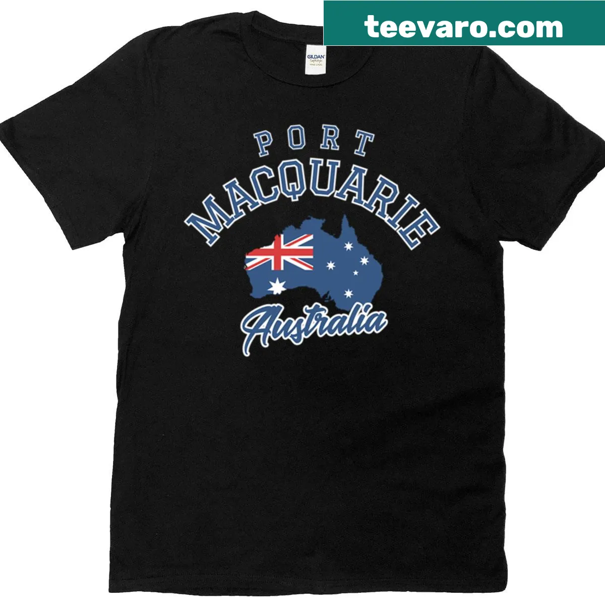 T-shirt showcasing Port Macquarie, Australia design — on a men's t-shirt