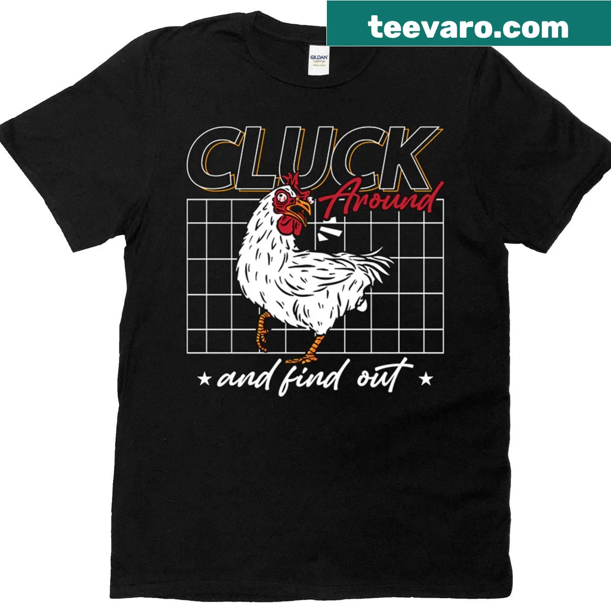Funny poultry farmer T-shirt with humorous chicken phrase — on a men's t-shirt
