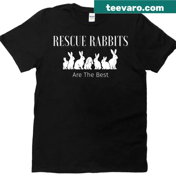 Illustrative t-shirt featuring a rabbit and rescue message