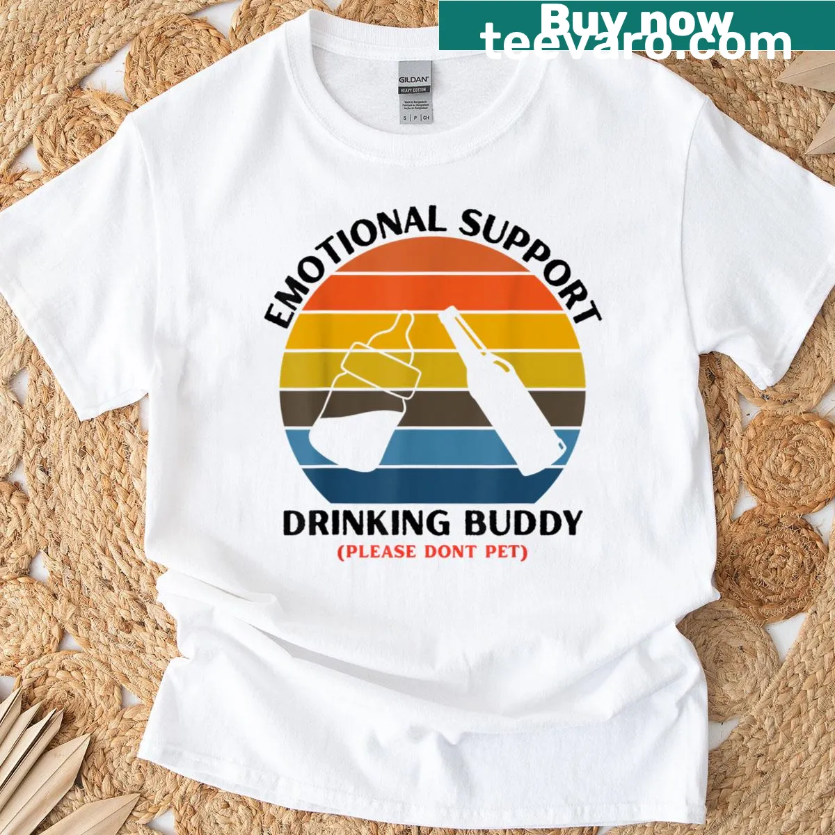 Funny drinking buddy design on a vintage-style t-shirt — on a men's t-shirt