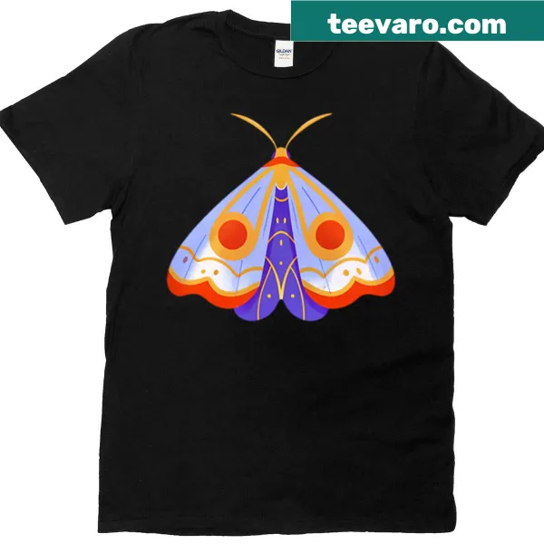 Geometric moth design on a retro style T-shirt
