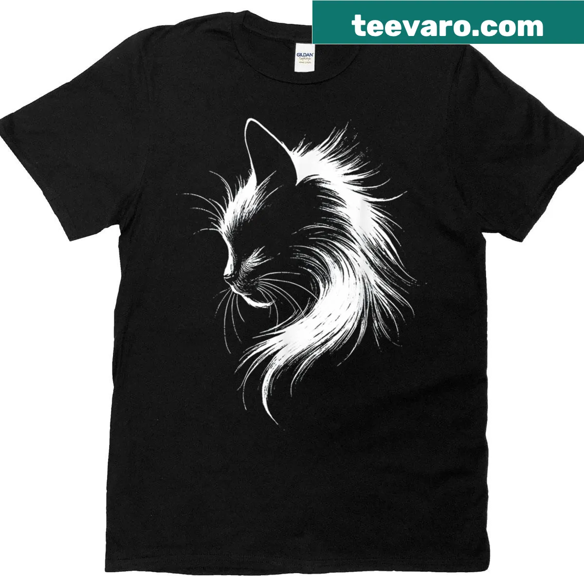 Vintage distressed T-shirt with playful cat personality text — on a men's t-shirt