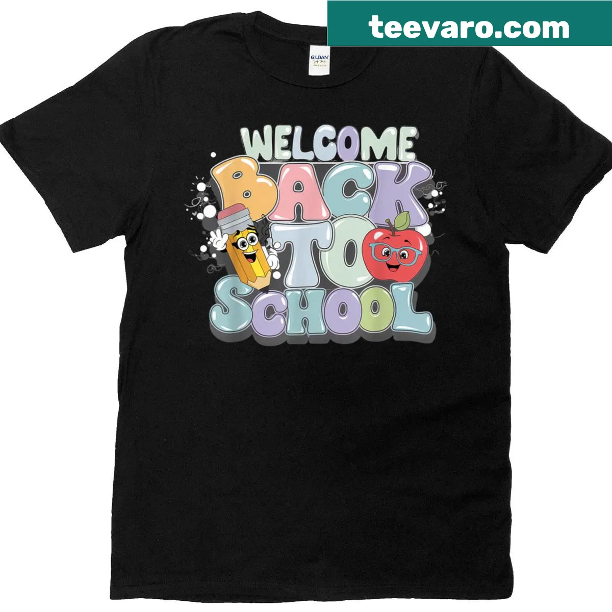 Retro design welcoming students back to school — on a men's t-shirt