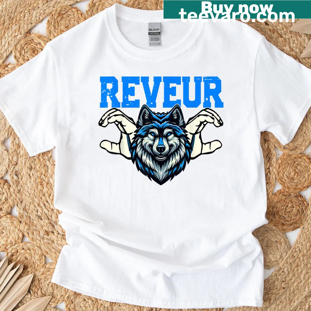 Vintage style school spirit t-shirt with House of Dreamers text — on a men's t-shirt