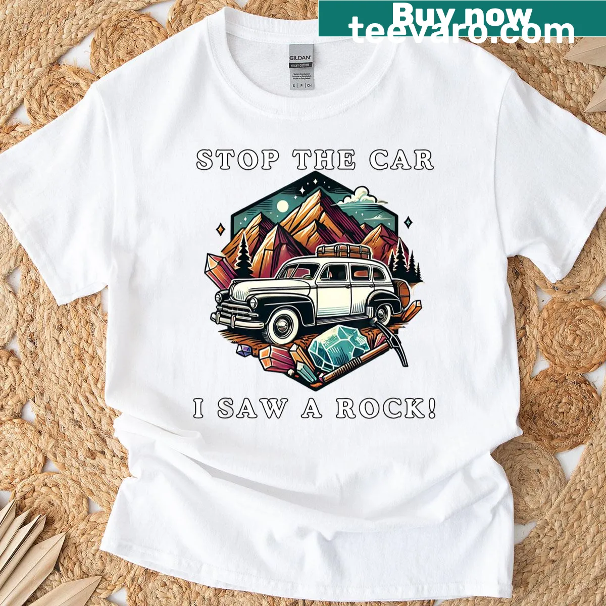 T-shirt for rock collectors with playful typography — on a men's t-shirt
