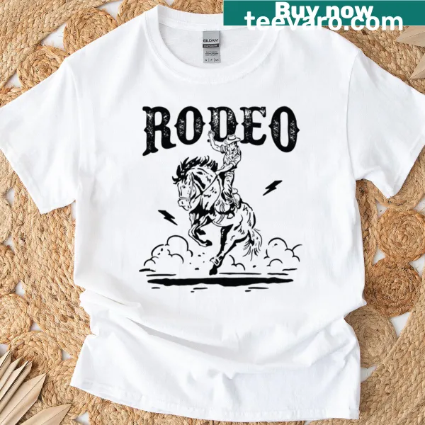 Premium T-shirt featuring a bold rodeo cowboy emblem design