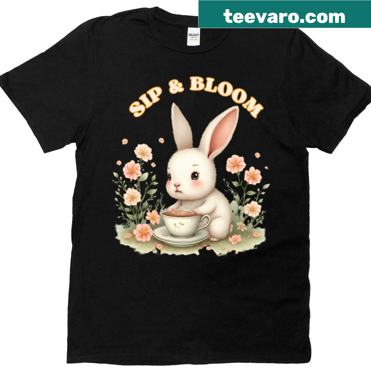 Kawaii t-shirt with flowers and drinks graphic for cheerful vibes — on a men's t-shirt