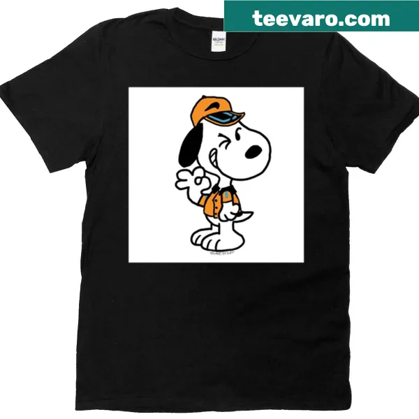 Snoopy and McLaren graphic on a t-shirt