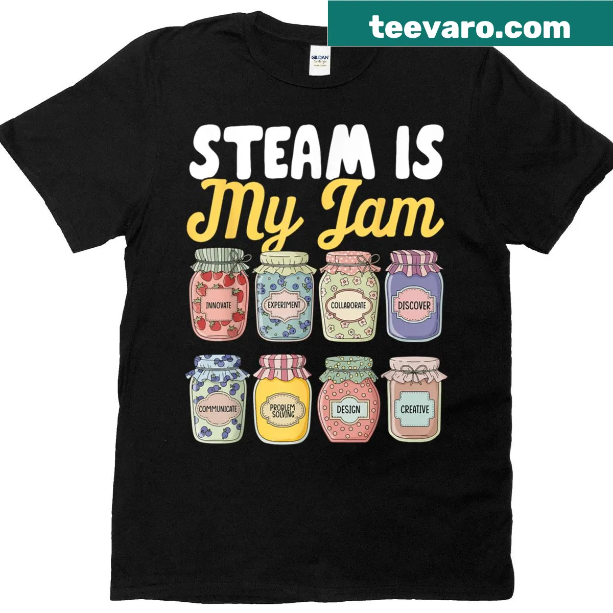 STEAM teacher t-shirt with a playful design — on a men's t-shirt