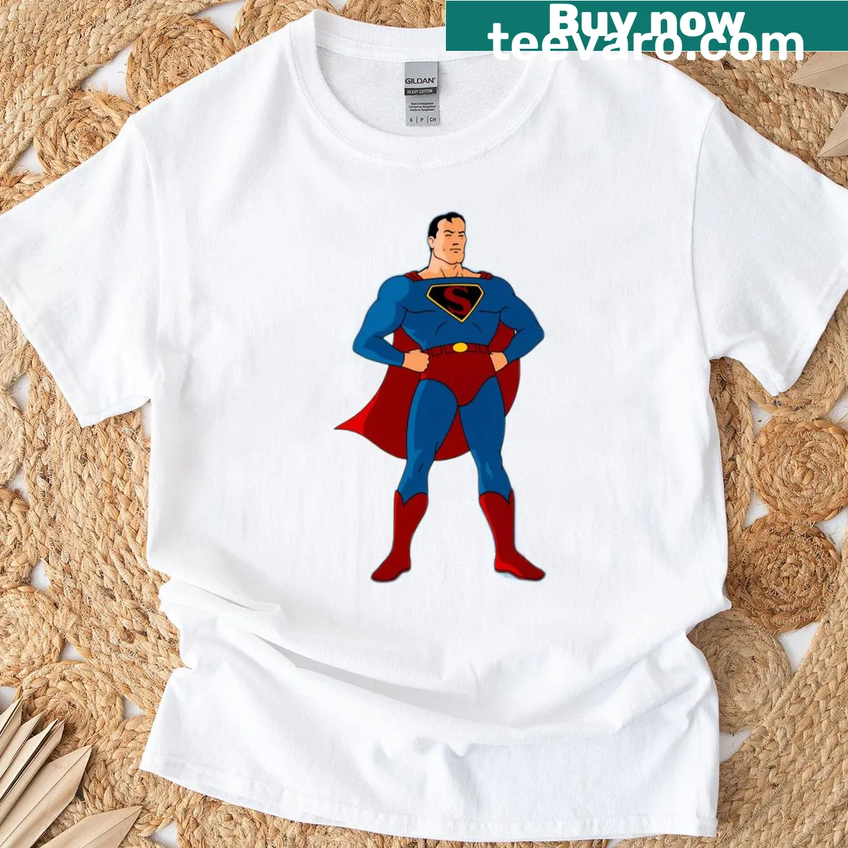 Iconic Super Man emblem graphic on a T-shirt — on a men's t-shirt