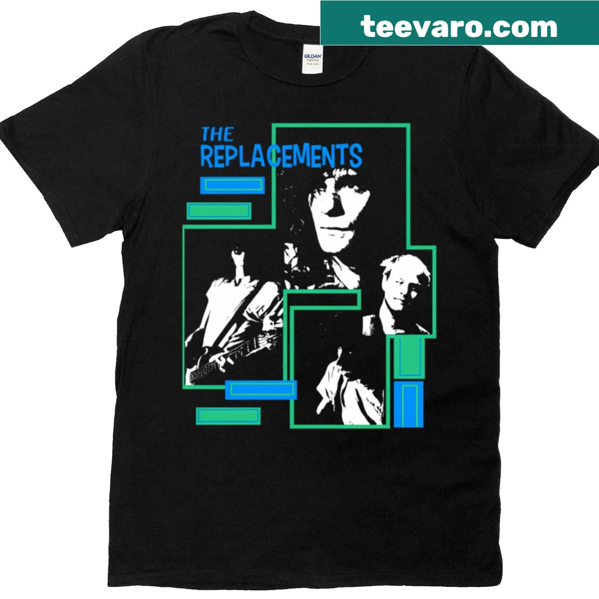 Retro t-shirt featuring The Replacementss music band — on a men's t-shirt