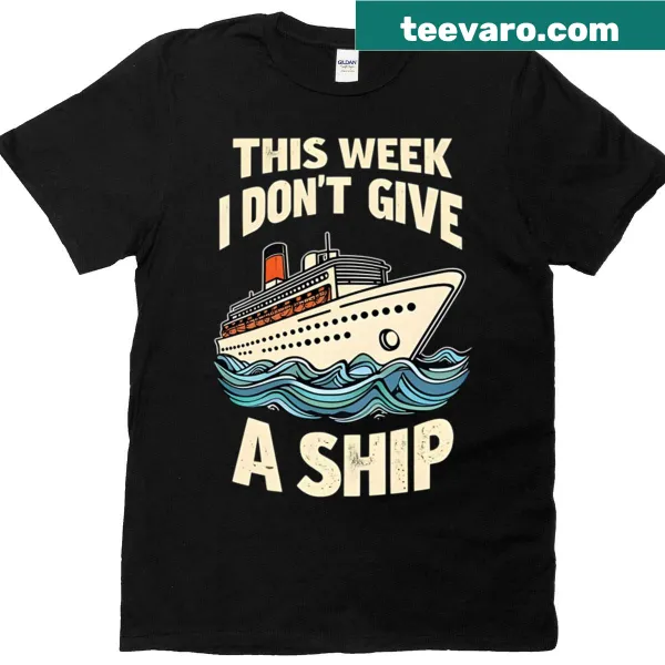 Funny t-shirt with retro cruise ship graphic and humorous text