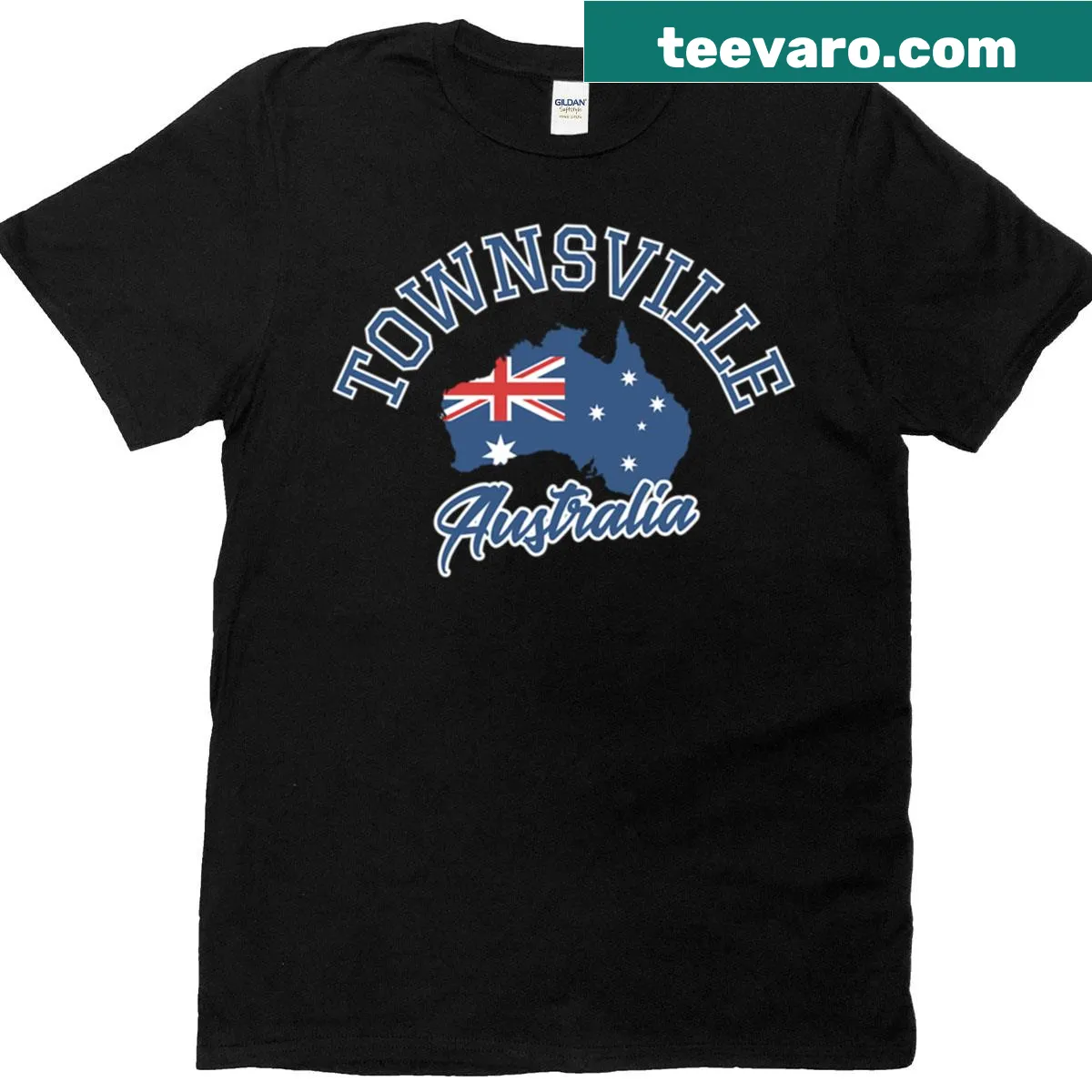 Vintage-inspired t-shirt featuring Townsville, Australia — on a men's t-shirt