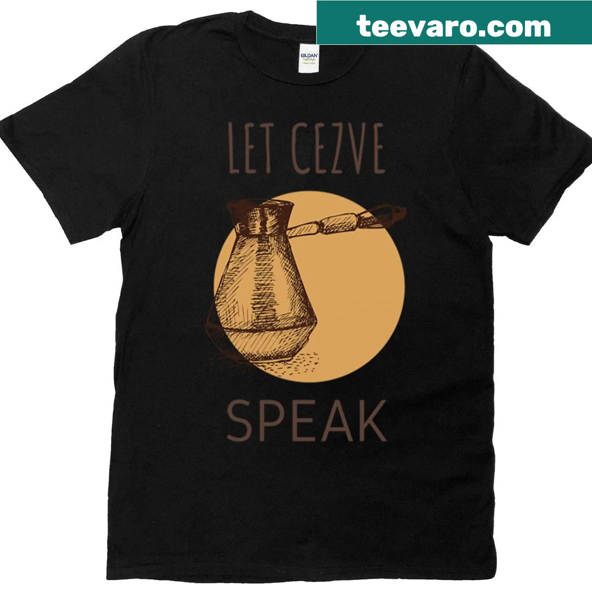 Illustration of a Turkish coffee pot on a T-shirt — on a men's t-shirt