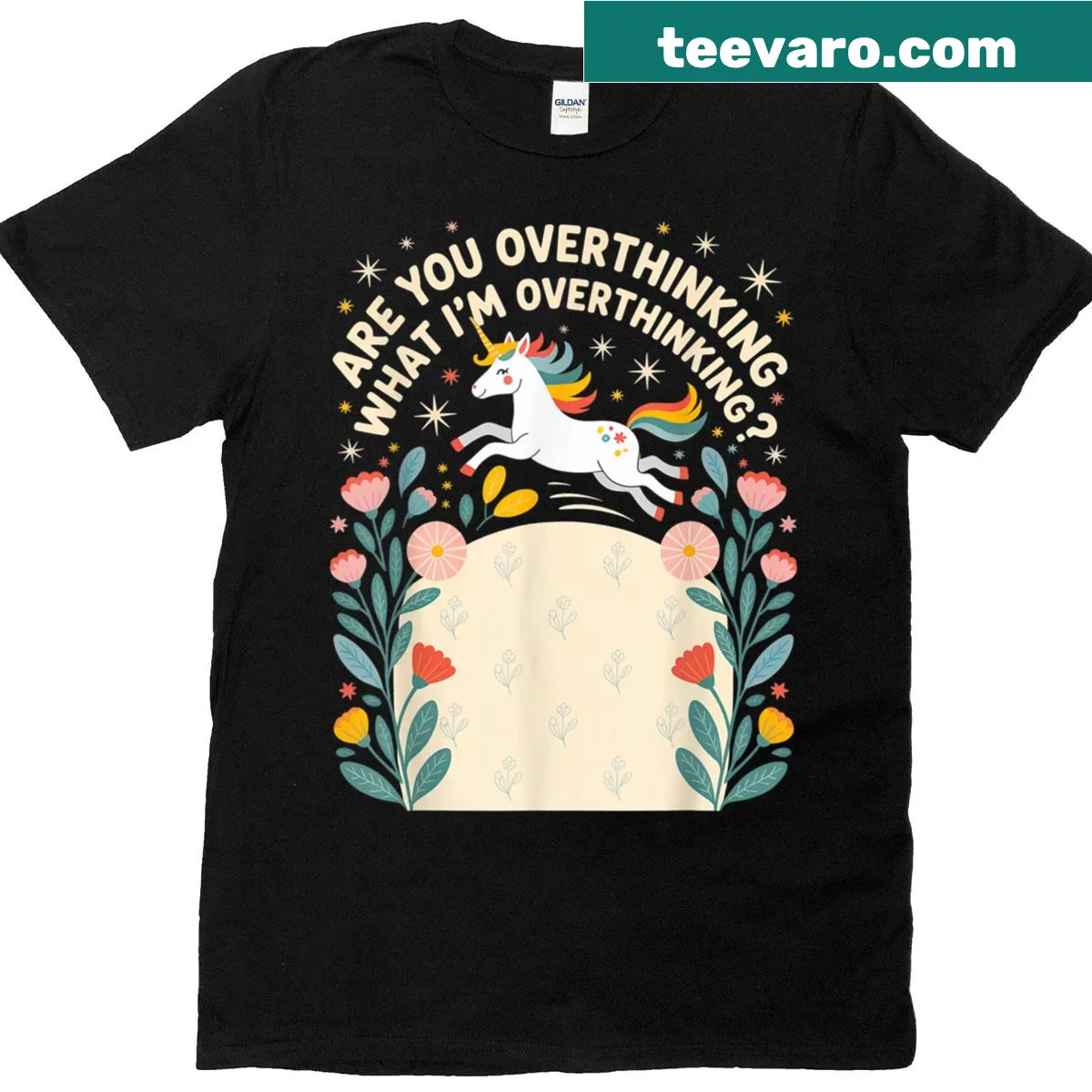 Funny unicorn-themed women's t-shirt with witty text. — on a men's t-shirt