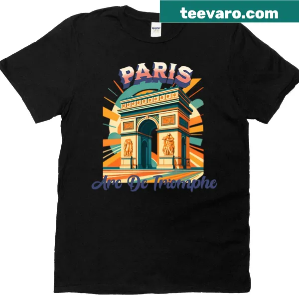 Vintage graphic t-shirt featuring the Arc De Triomphe in Paris