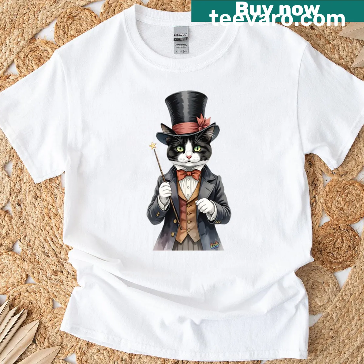 Whimsical Victorian Enchanter design on a T-shirt — on a men's t-shirt