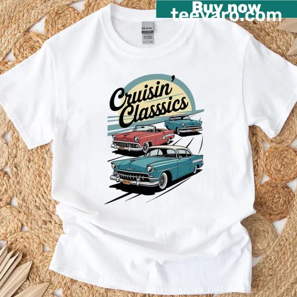 Vintage car T-shirt featuring classic cruising design