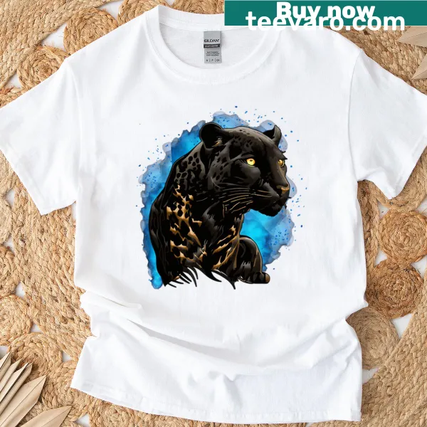 Vintage-style T-shirt featuring panthers and wildlife design