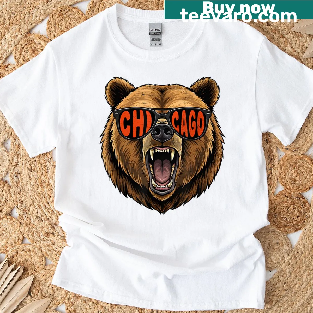 Vintage Chicago-themed T-shirt featuring a nostalgic design — on a men's t-shirt