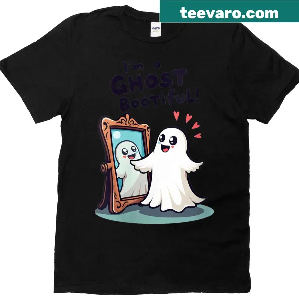 Funny Halloween T-shirt for women with ghostly text