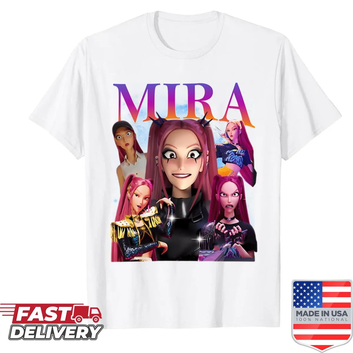Kpop fan shirt with an animated logo design.