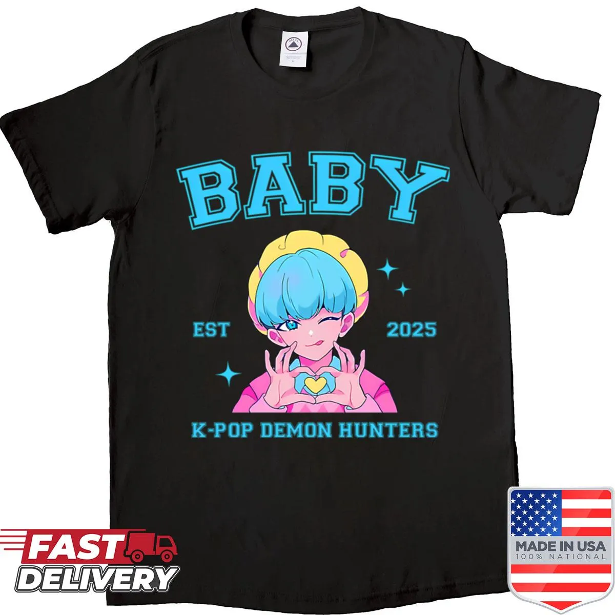 Kpop animated films fan t-shirt with logo design