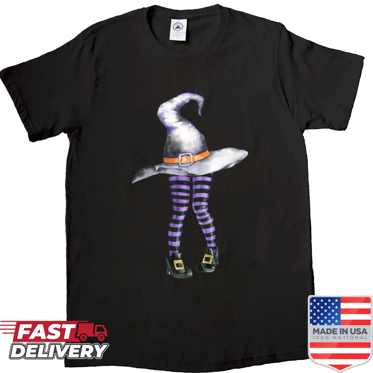 Cute witch illustration shirt, whimsical and charming design