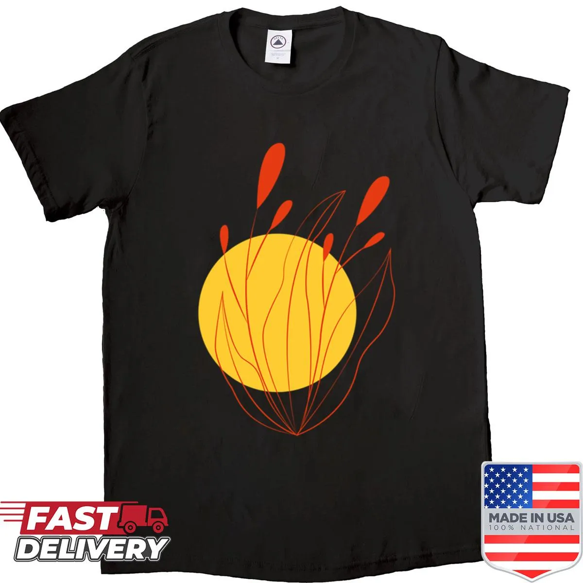 Oversized shirt with abstract minimalist illustration