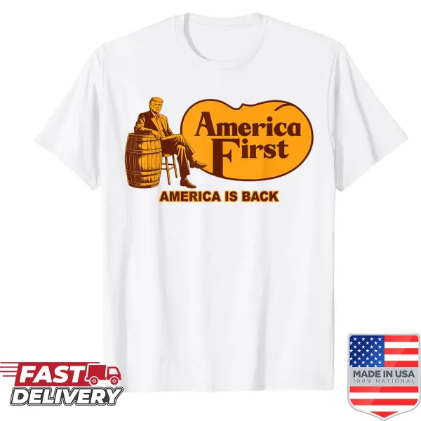 Humorous Trump meme design featuring a barrel on a t-shirt