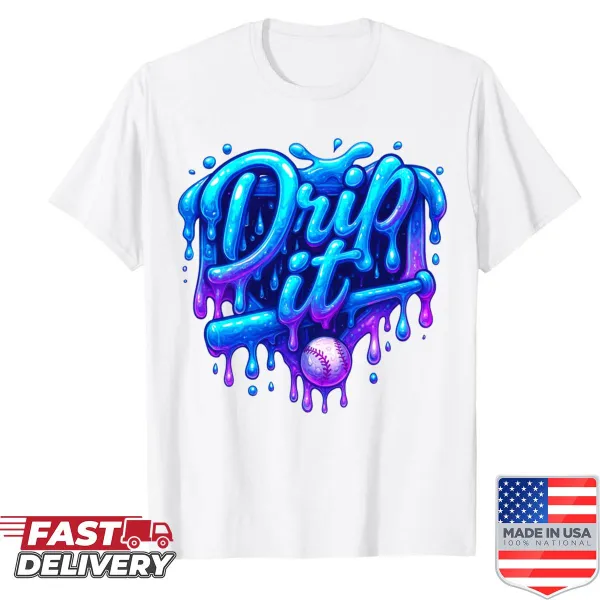 Youth baseball shirt with cartoon ice cream and baseball elements