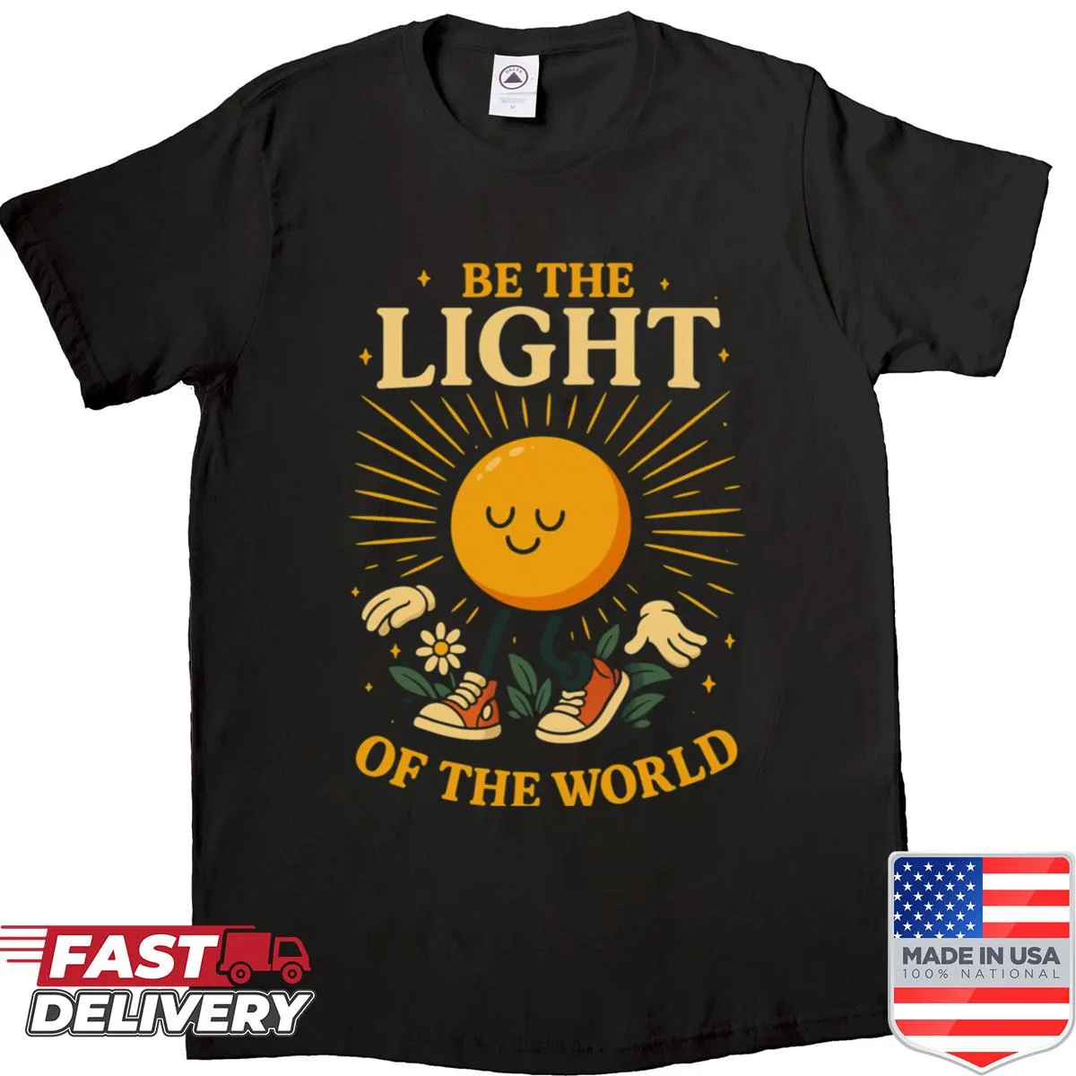 Inspirational shirt with message to 'Be The Light Of The World'