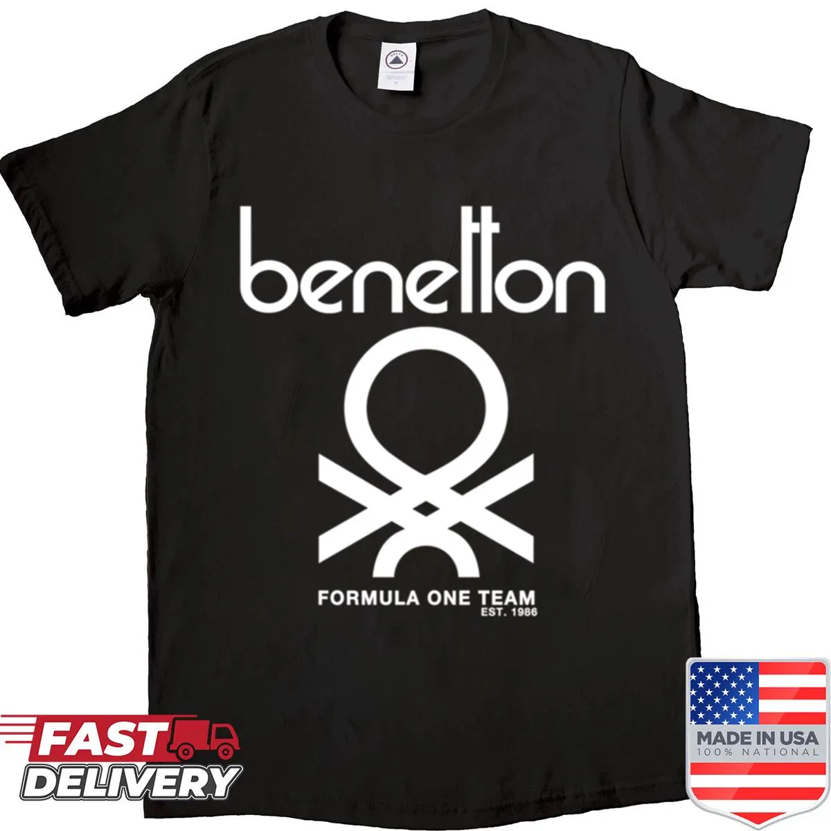Retro Benetton Formula Team motorsport T-shirt