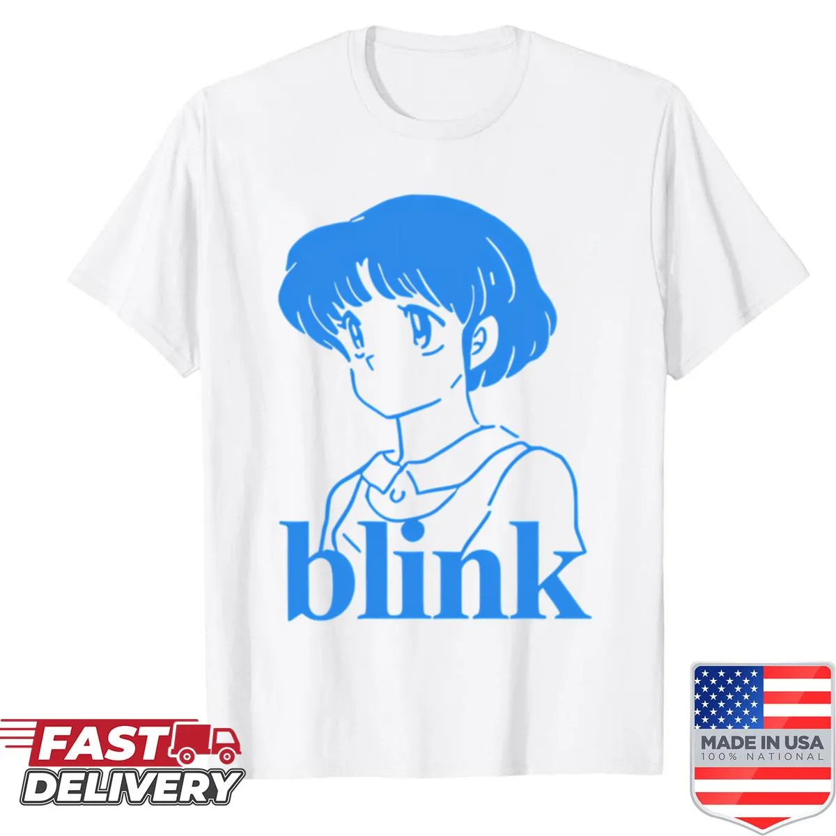 Vintage anime girl illustration shirt in a playful design