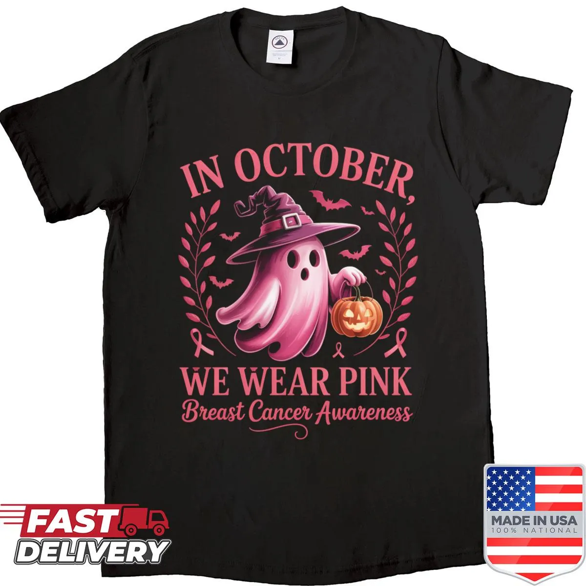 Shirt with breast cancer awareness message for Halloween